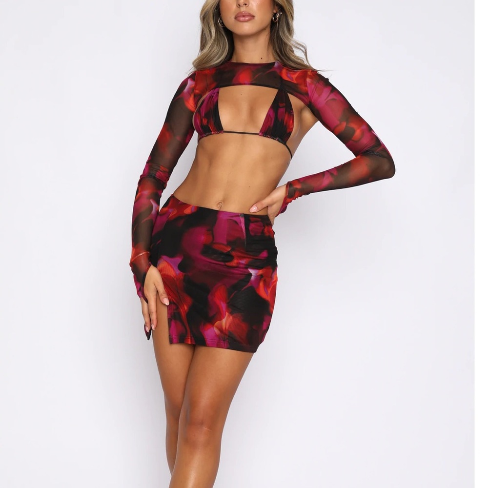 White Fox Red Flame Festival Capture This Long Sleeve Skirt Set